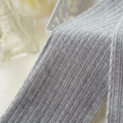 秋冬中厚打底襪子 純棉針織麻花豎條紋白色連褲襪顯瘦踩腳長(zhǎng)絲襪